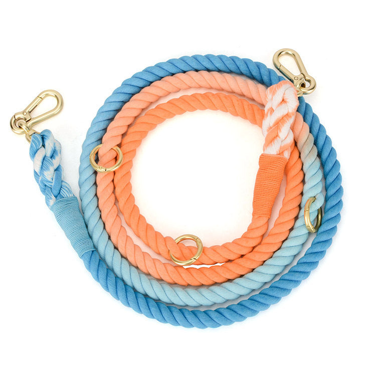 Gradient Rainbow Pet Traction Leash Colorful Walking Lead