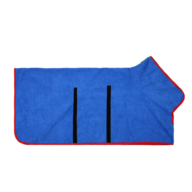 Pet Bathing Robe Neck Clothes With Tucked Waist