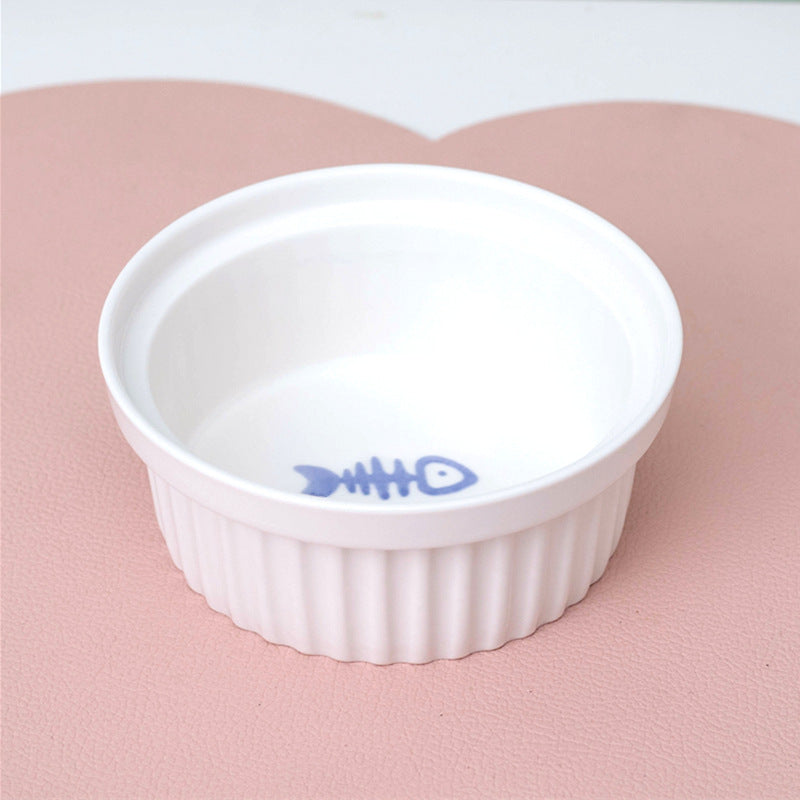 Ceramic Pet Double Bowl Elevated Water Feeding Bowl