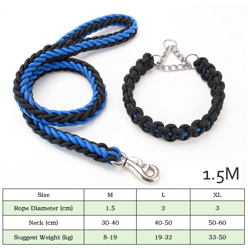 Heavy Duty Nylon Braided Pet Collar And Training Leash