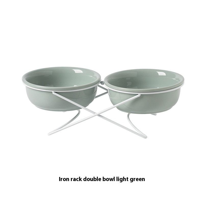 Ceramic Pet Double Feeding Water Bowl Set