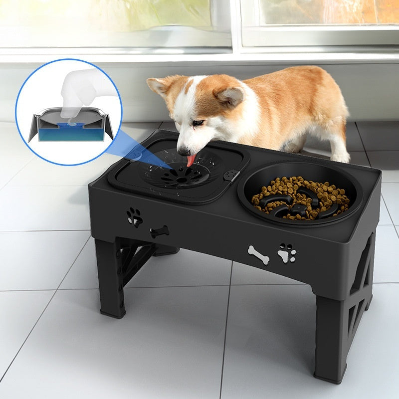 Pet Stainless Steel Double Bowl Feeder Adjustable Bowl