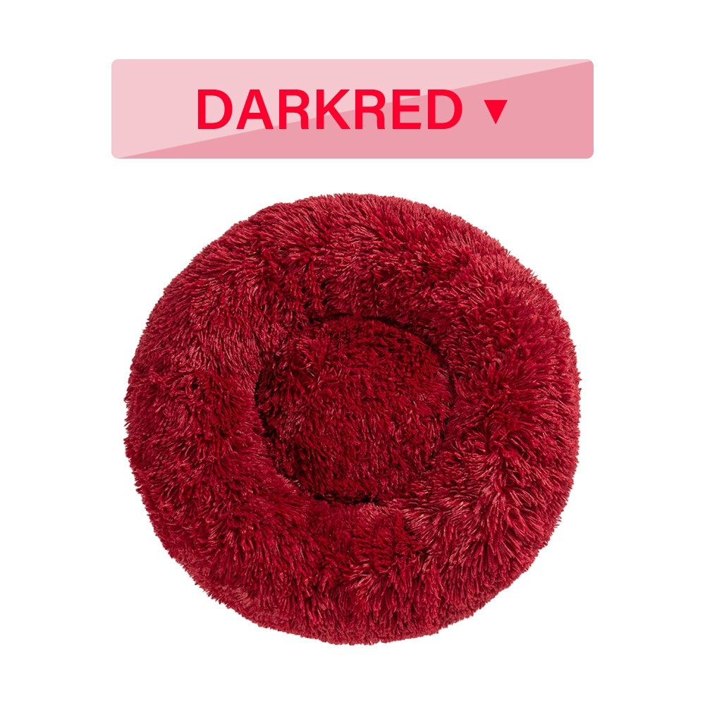 Fluffy Donut Plush Pet Bed Washable Calming Mat