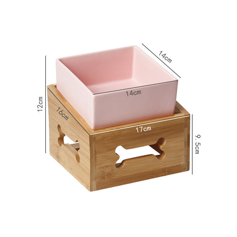Large Capacity High Stand Ceramic Pet Feeding Bowl