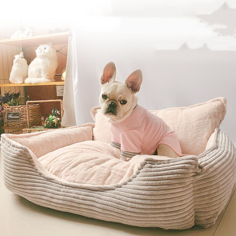 Removable Washable Plush Warm Pet Bed Kennel Cushion