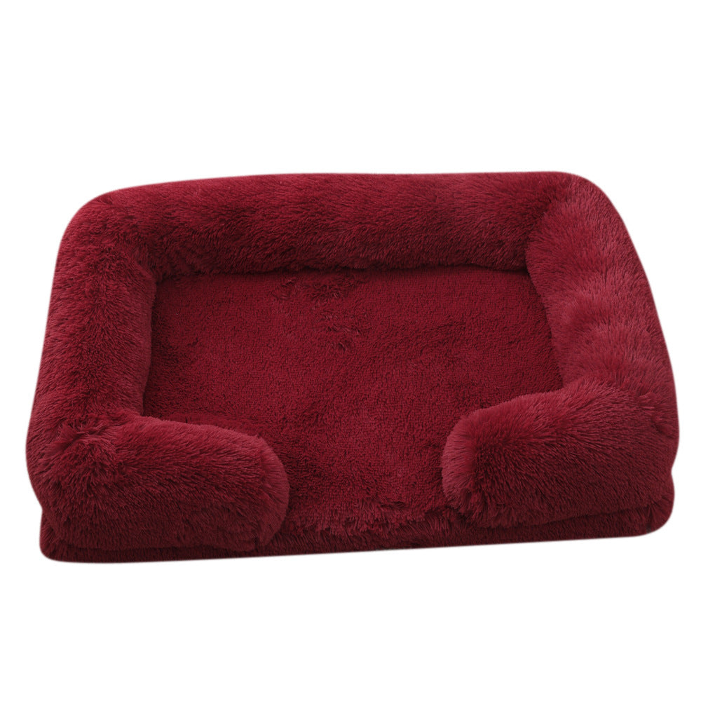 Plush Round Pet Bed Winter Warm Sleeping Cushion
