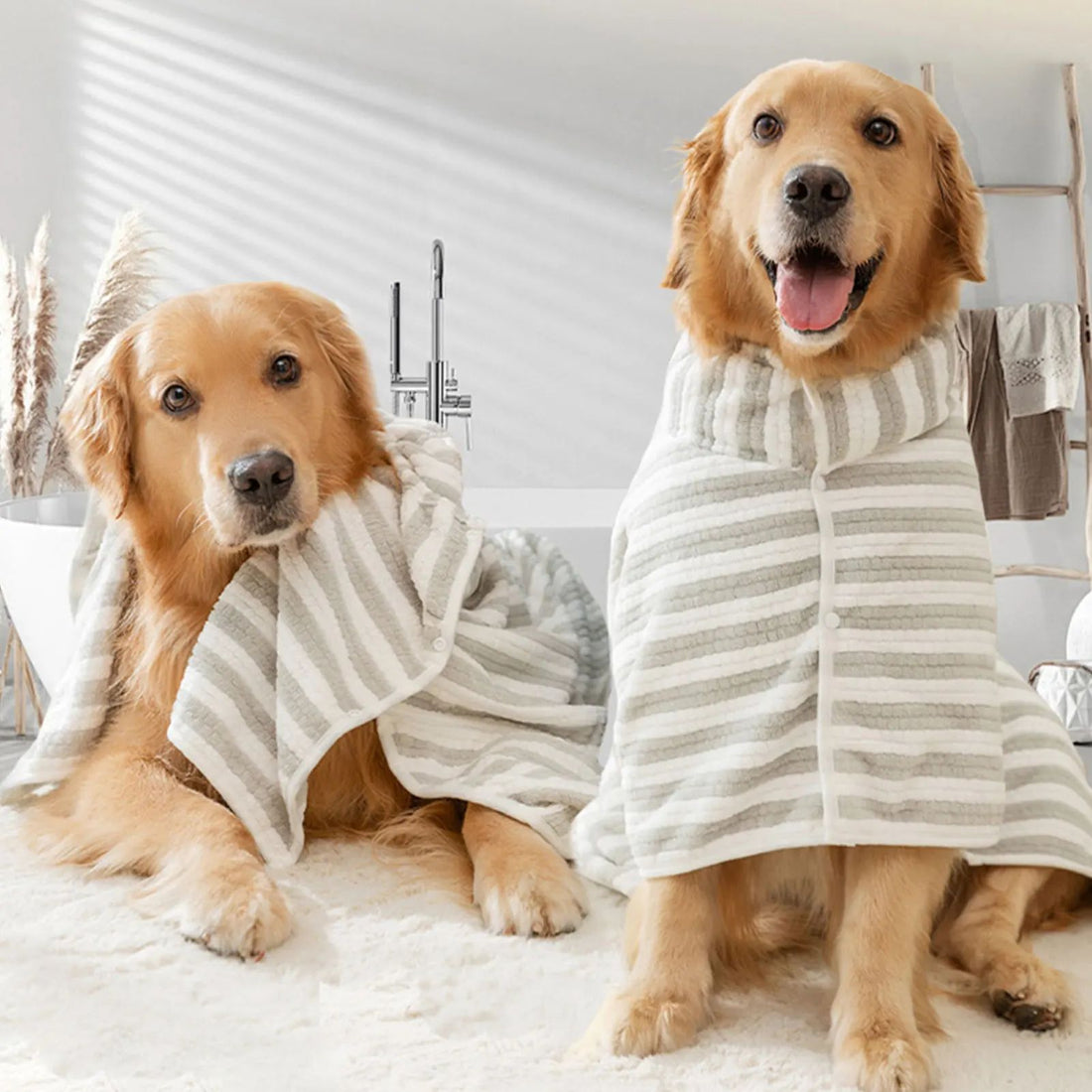 Ultra Absorbent Pet Bath Towel Quick Drying Bathrobe Grooming Cloth