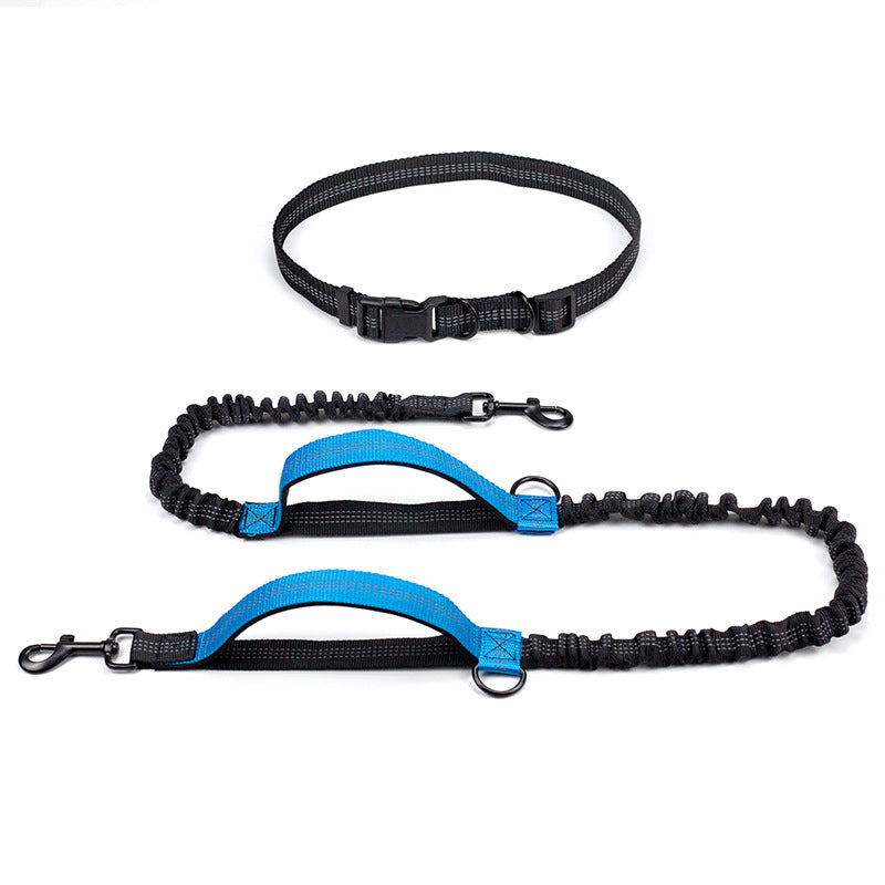 Reflective Telescopic Double Pet Leash Running Lead Rope