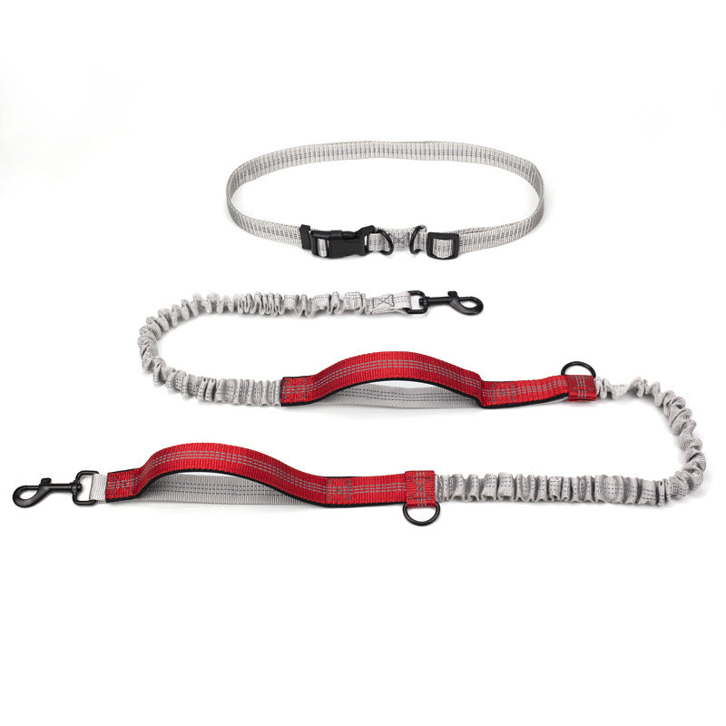 Reflective Telescopic Double Pet Leash Running Lead Rope