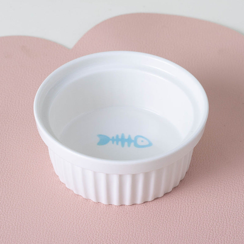 Ceramic Pet Double Bowl Elevated Water Feeding Bowl