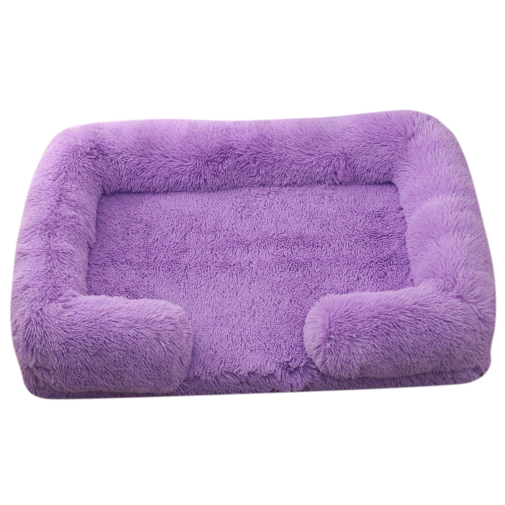 Plush Round Pet Bed Winter Warm Sleeping Cushion