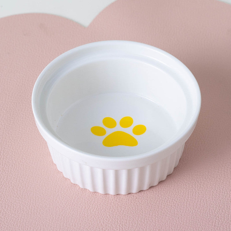 Ceramic Pet Double Bowl Elevated Water Feeding Bowl