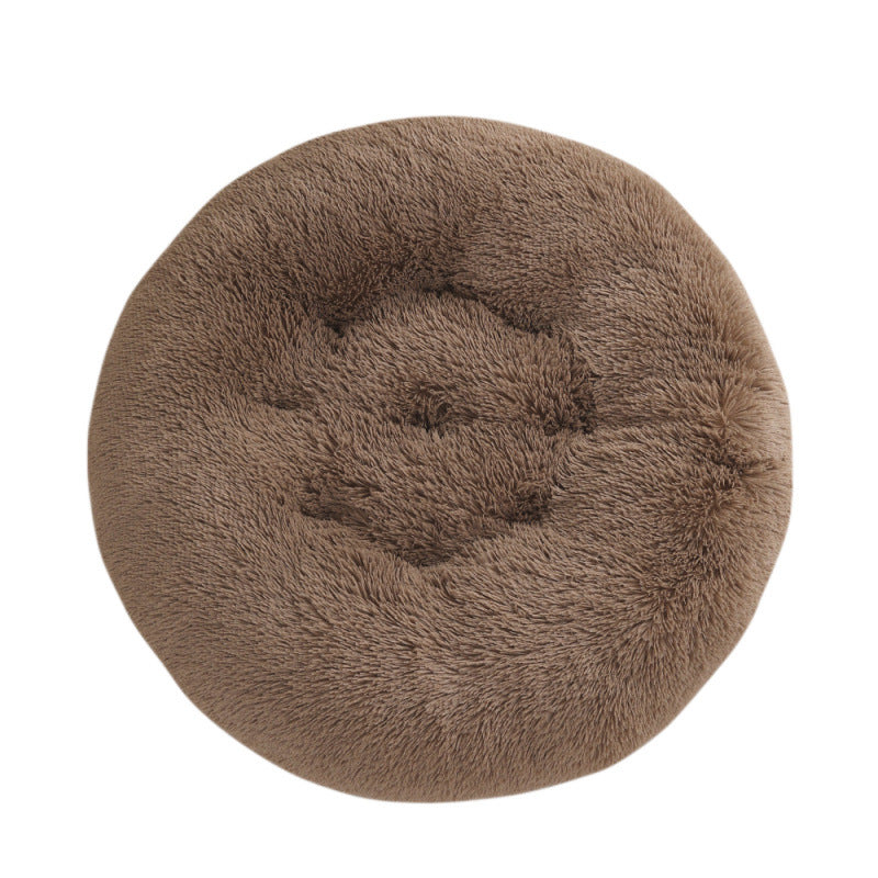 Round Plush Warm Pet Sleep Mat Bed