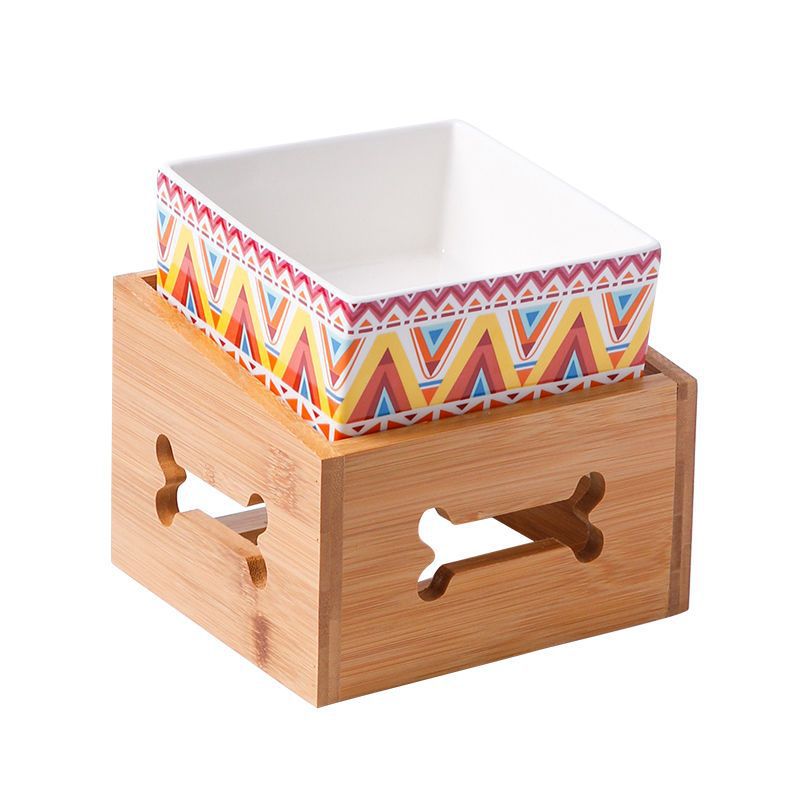 Large Capacity High Stand Ceramic Pet Feeding Bowl