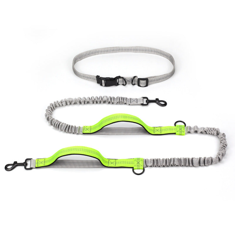 Reflective Telescopic Double Pet Leash Running Lead Rope
