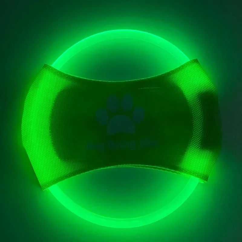 LED Glowing Pet Flying Disc Training Interactive Toy