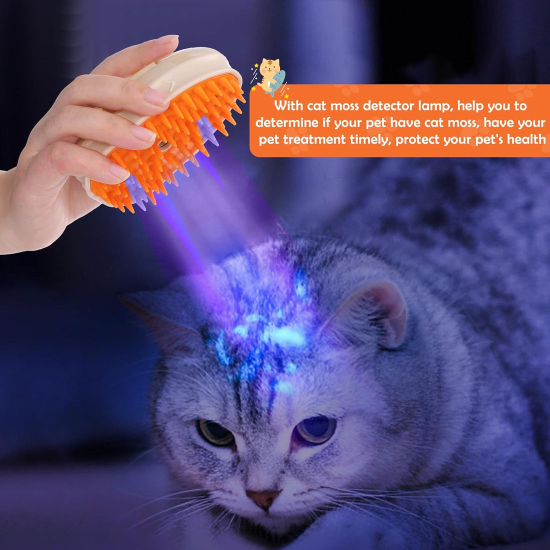 4 In 1 Steam Pet Grooming Brush Hair Removal Massage Tool