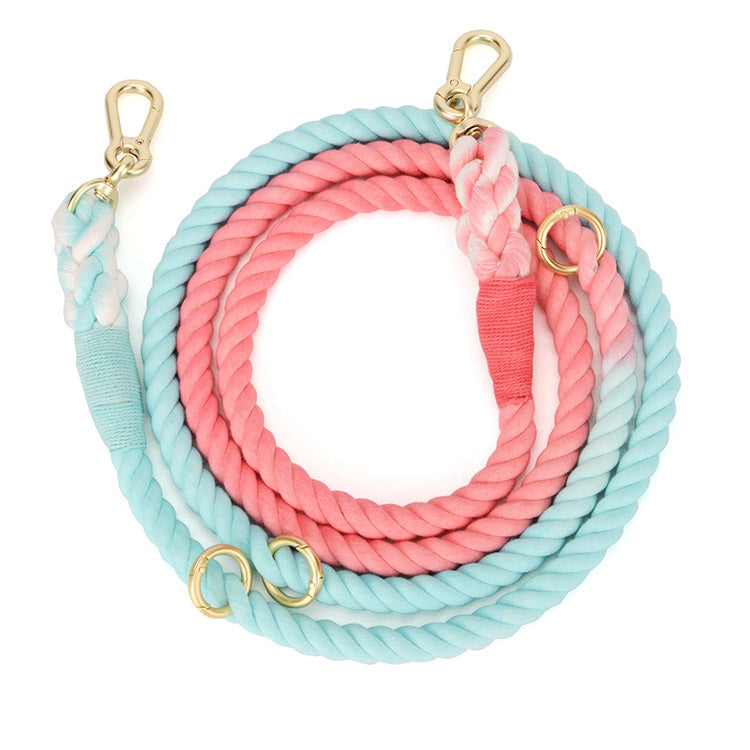 Gradient Rainbow Pet Traction Leash Colorful Walking Lead