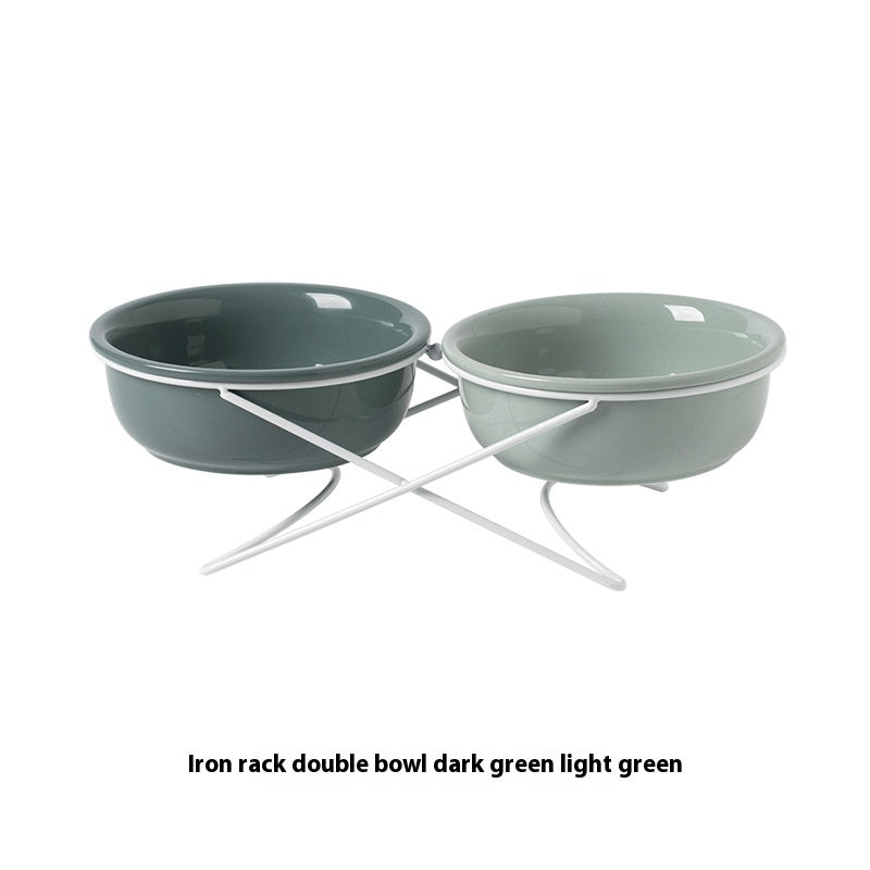 Ceramic Pet Double Feeding Water Bowl Set