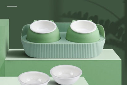 Pet Ceramic Food Bowl Neck Protection Feeding Dish