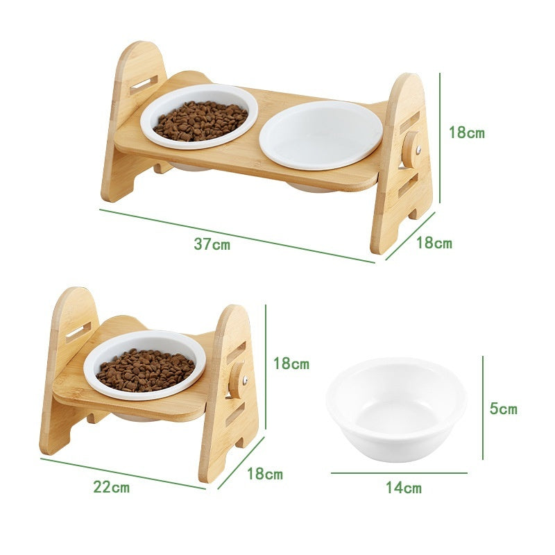 Pet Angled Neck Protection Drinking Bowl Feeding Dish