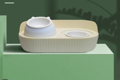 Pet Ceramic Food Bowl Neck Protection Feeding Dish