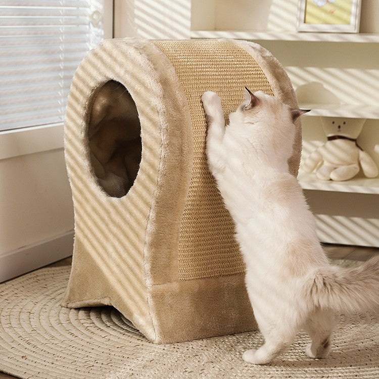 Closed Warm Winter Pet House Cozy Shelter