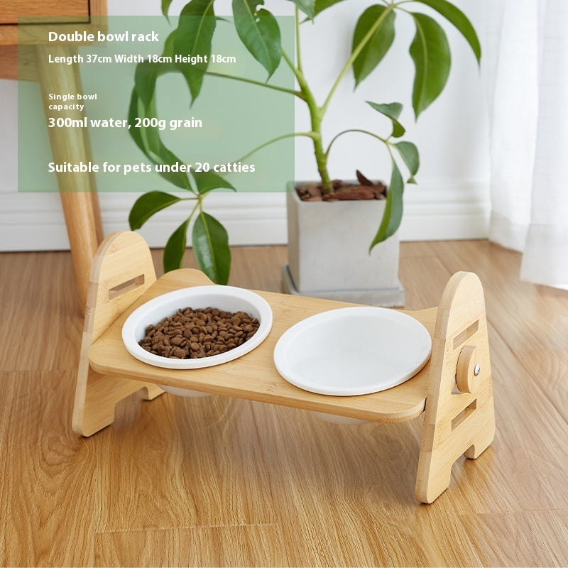 Pet Angled Neck Protection Drinking Bowl Feeding Dish