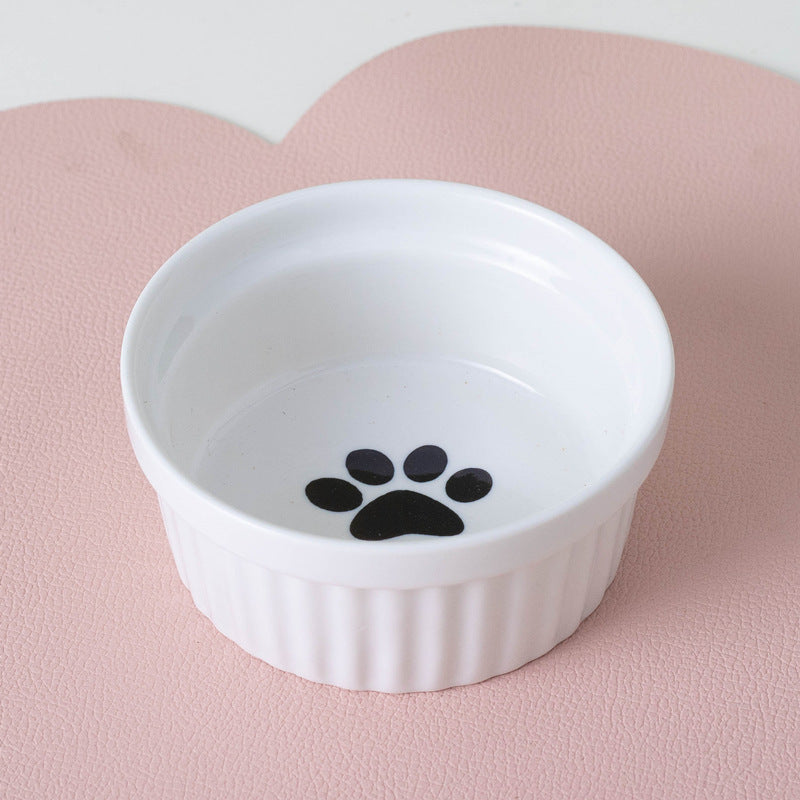 Ceramic Pet Double Bowl Elevated Water Feeding Bowl