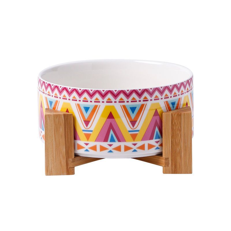 Large Capacity High Stand Ceramic Pet Feeding Bowl