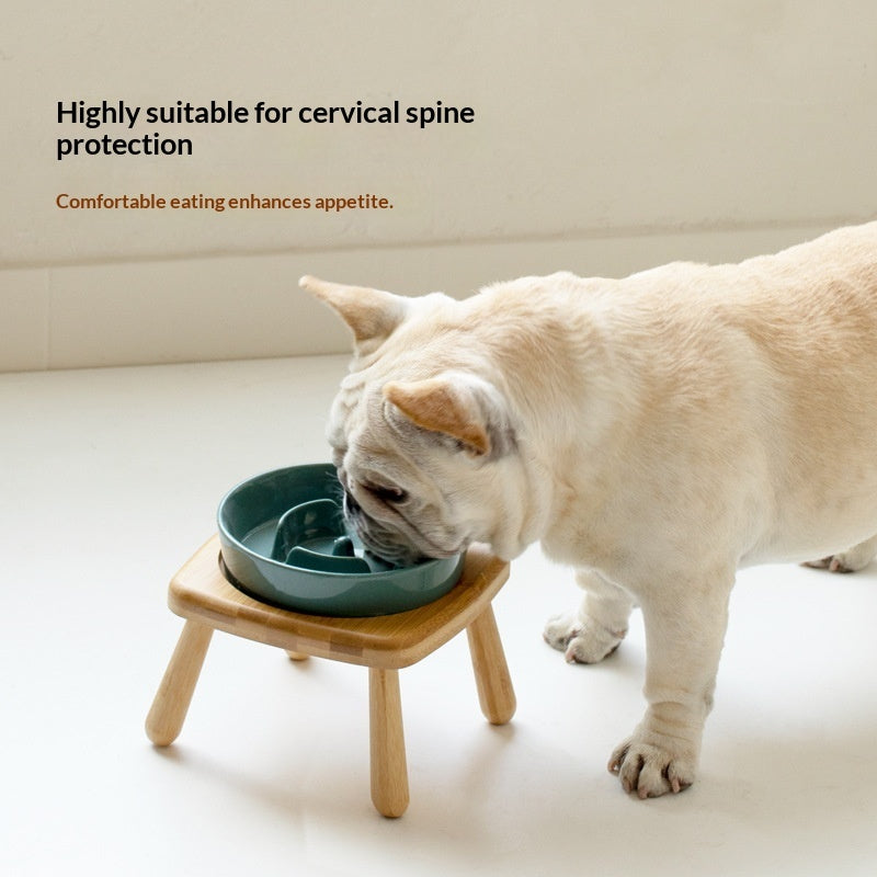 Ceramic Pet Slow Feeding Anti Choking Bowl Feeder