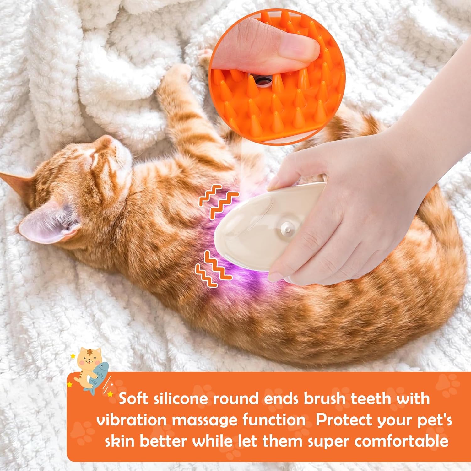 4 In 1 Steam Pet Grooming Brush Hair Removal Massage Tool