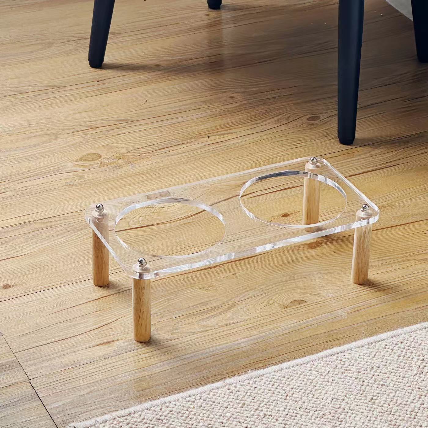 Anti Tumble Elevated Ceramic Pet Double Feeding Bowl