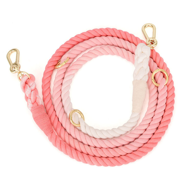 Gradient Rainbow Pet Traction Leash Colorful Walking Lead