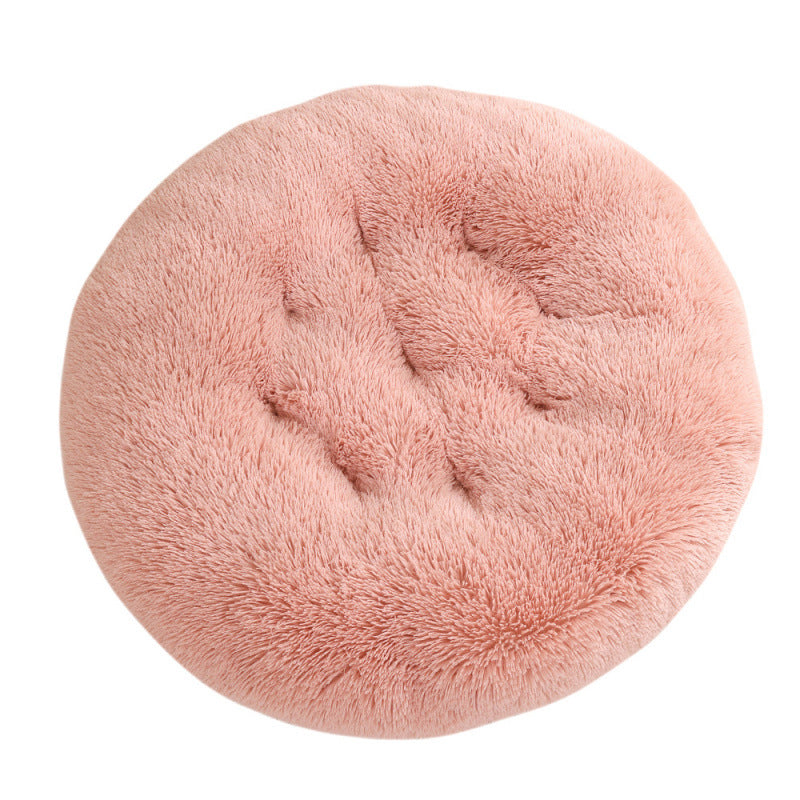 Round Plush Warm Pet Sleep Mat Bed