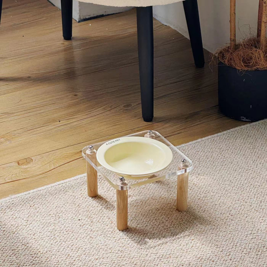 Anti Tumble Elevated Ceramic Pet Double Feeding Bowl