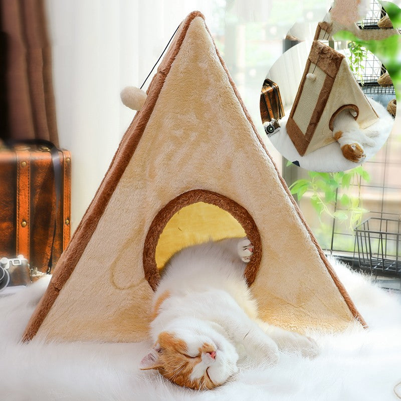 Closed Warm Winter Pet House Cozy Shelter