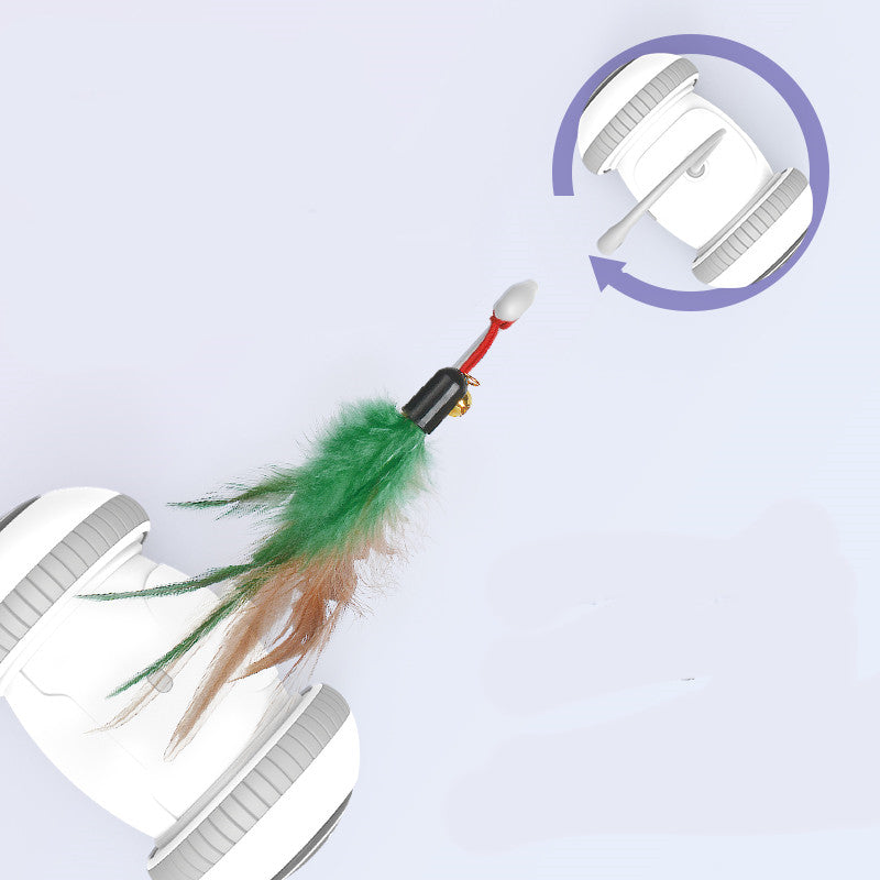 Interactive Pet Toy Interchangeable Feather Heads
