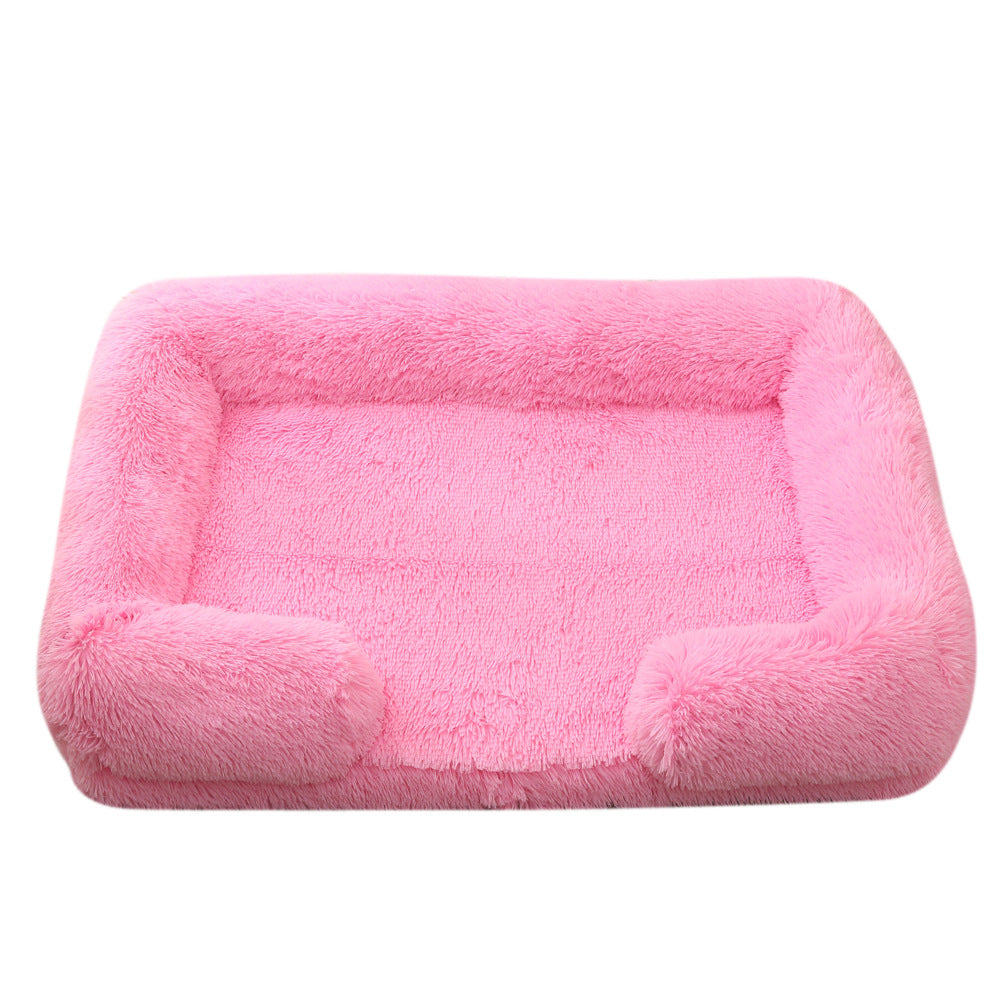 Plush Round Pet Bed Winter Warm Sleeping Cushion