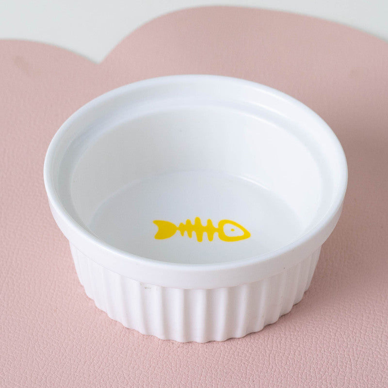 Ceramic Pet Double Bowl Elevated Water Feeding Bowl