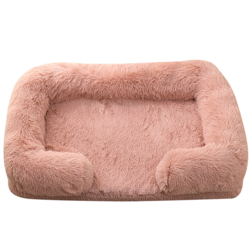 Plush Round Pet Bed Winter Warm Sleeping Cushion