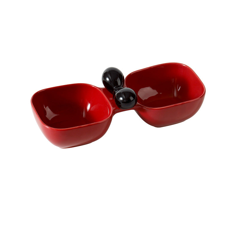 Ceramic Pet Food Water Bowl Set Feeding Dish Set