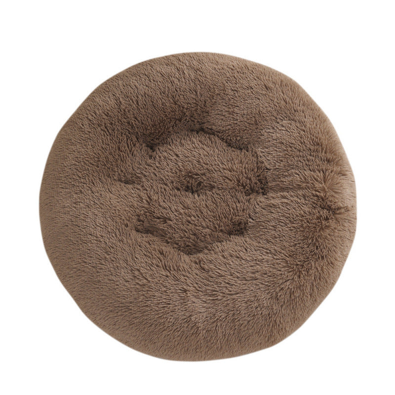 Round Plush Warm Pet Sleep Mat Bed