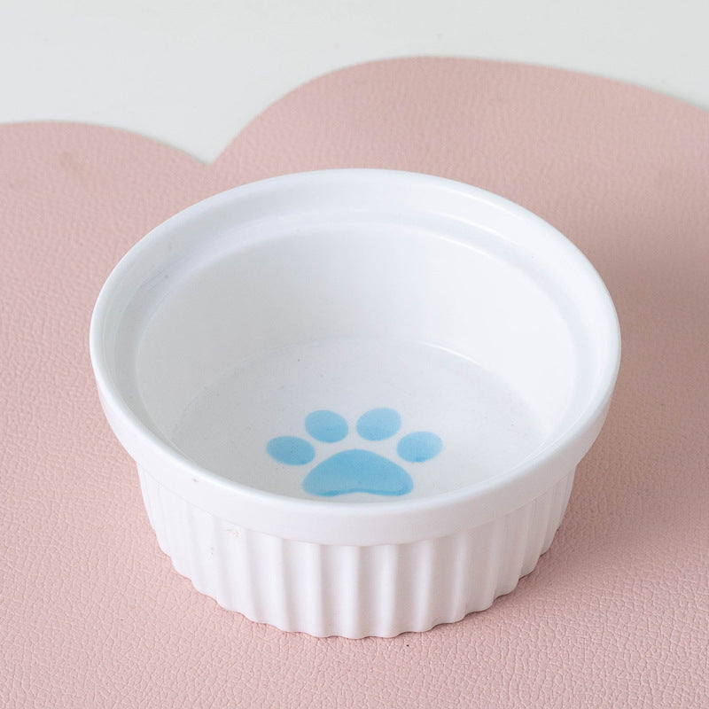Ceramic Pet Double Bowl Elevated Water Feeding Bowl