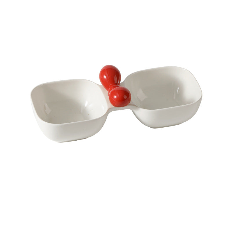 Ceramic Pet Food Water Bowl Set Feeding Dish Set
