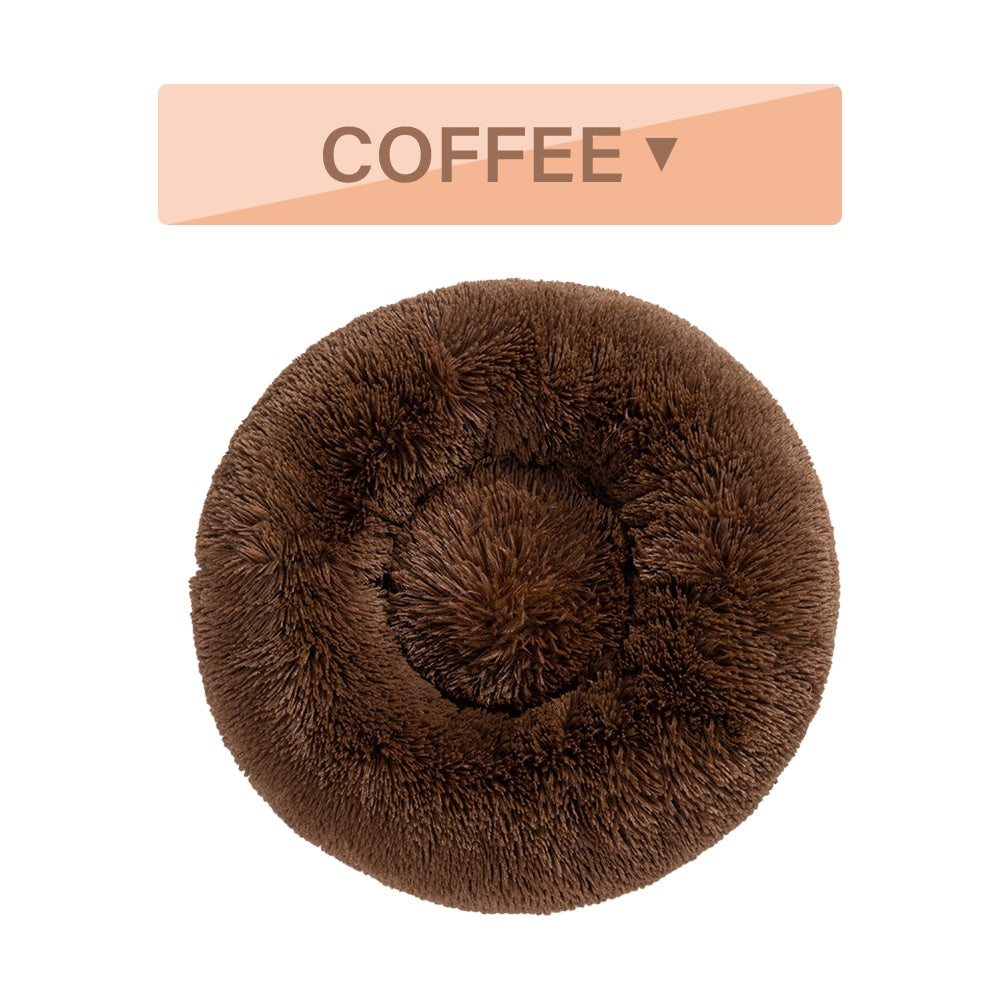 Fluffy Donut Plush Pet Bed Washable Calming Mat