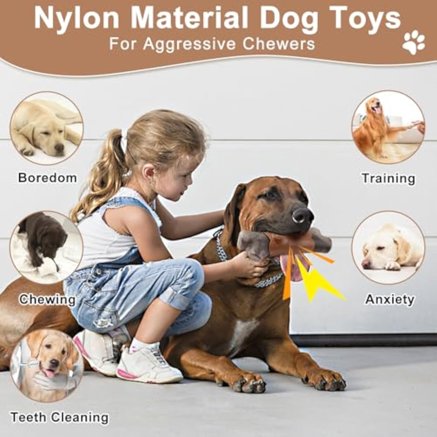 Durable Indestructible Pet Chew Toy Bacon Flavor Large Breed
