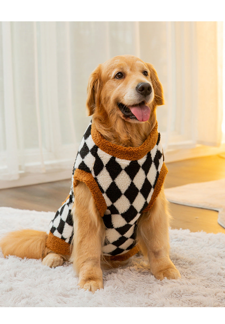 Pet Autumn Winter Fluffy Cotton Padded Jacket Vest Apparel