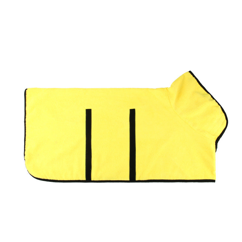 Pet Bathing Robe Neck Clothes With Tucked Waist