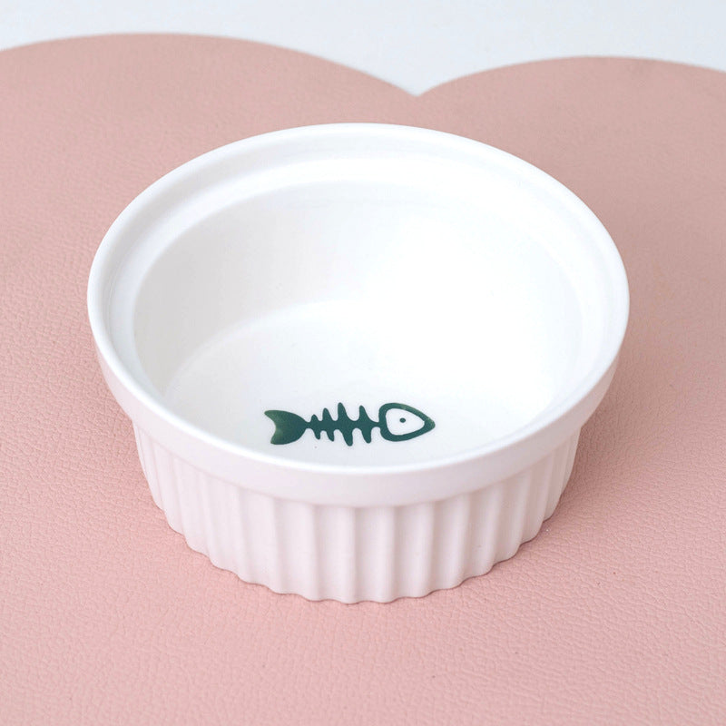 Ceramic Pet Double Bowl Elevated Water Feeding Bowl